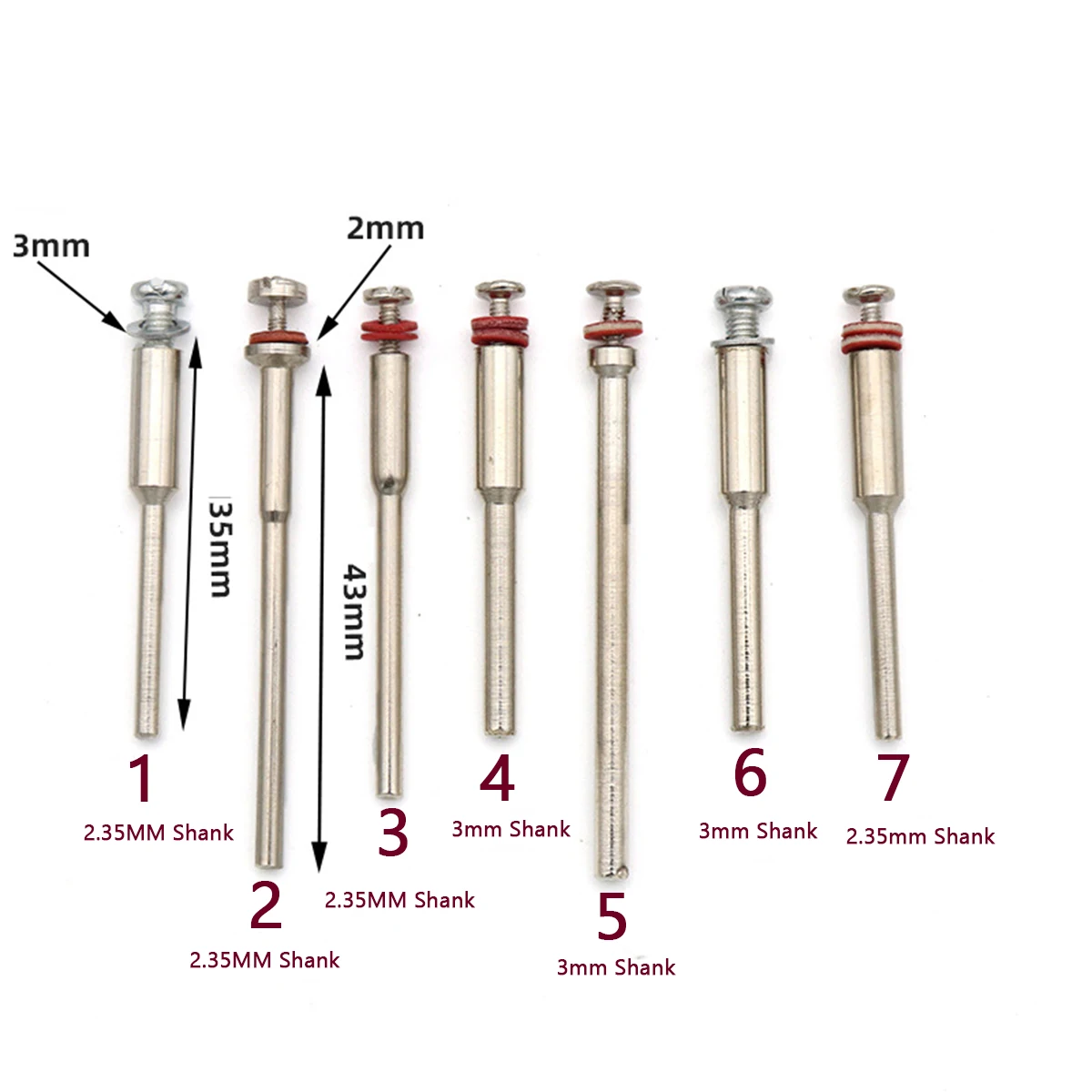 5Pcs 2.35mm/3mm Shank Sandpaper Clamp Rod Connecting rod Holder Jewelry Grinding Polishing Tool For Electric Grinder Accessories