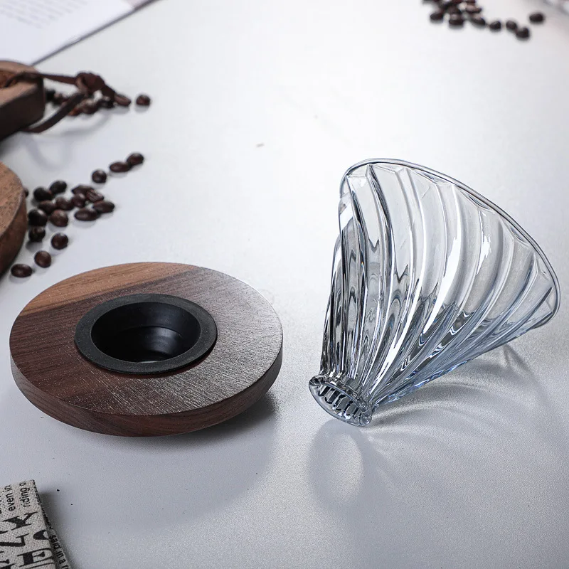 Glass Coffee Dripper Reusable Cone Pour Over Coffee Dripper with Filter Paper Professional Home Baristas Accessories