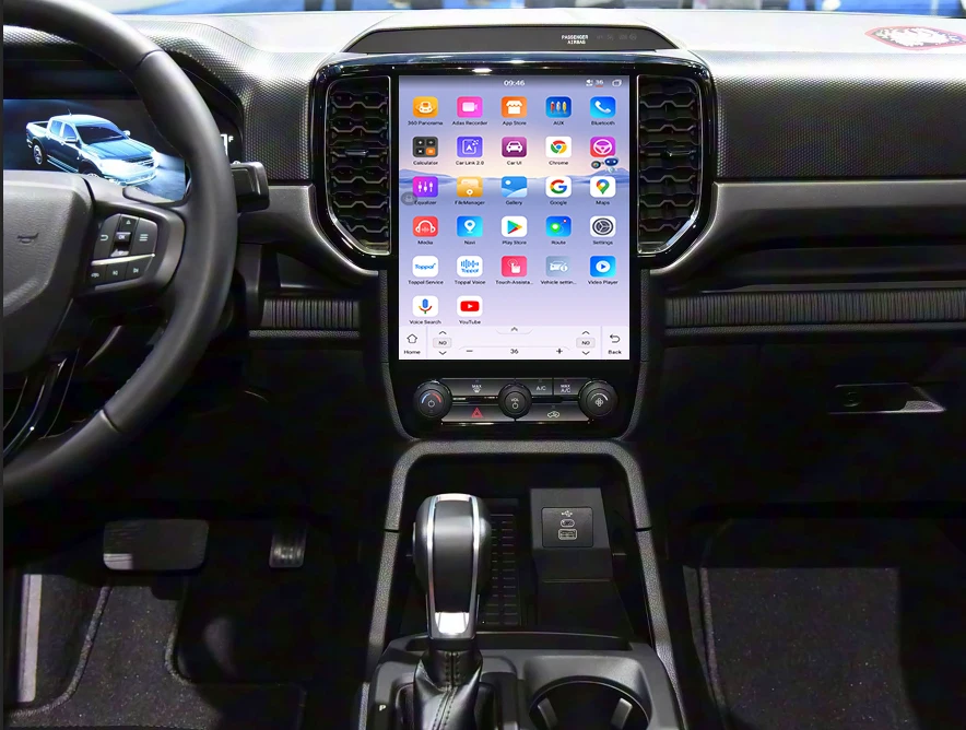 أندرويد 13 وحدة رئيس لفورد رينجر 2023 2024 2025 نمط نظام الوسائط المتعددة اللاسلكية CarPlay نظام ملاحة GPS راديو 1600*1200 #4