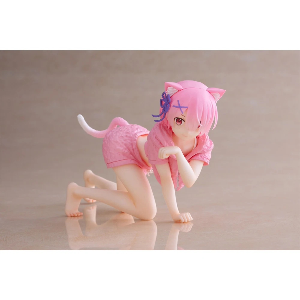 Taito Desktop Cute Re: Zero Starting Life In Another World Ram Cat Room Wear Ver. Model Toys Collectible Anime Figure