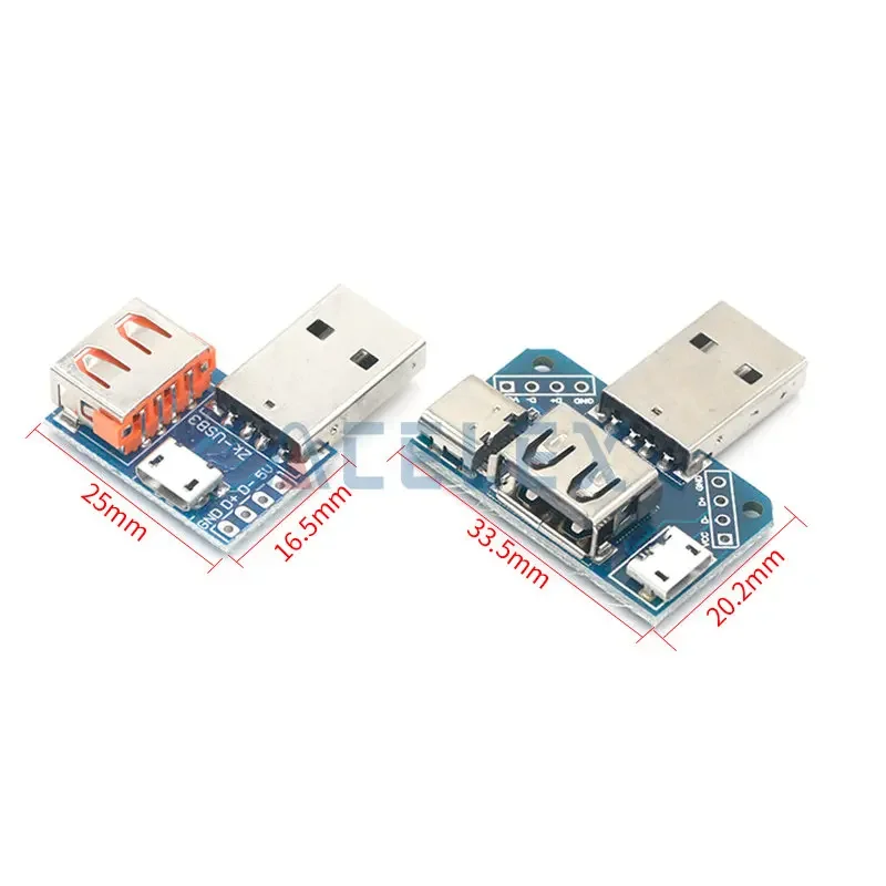 USB Head Switchboard Male USB Connector to Type-c Micro USB Female USB 2.54-4P transfer test board USB adapter plate XY-USB4