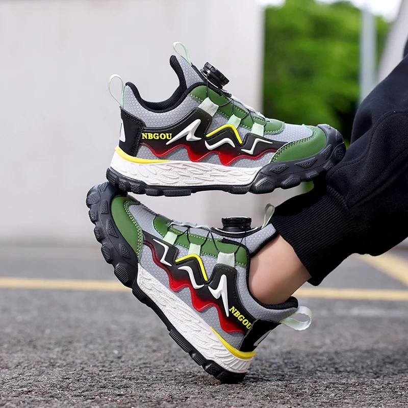 

Autumn Hot Sale Kids Sneakers Boys Trainers Rotary Buckle Outdoor Casual Running Shoes Child Non-slip Children's Sports Shoes