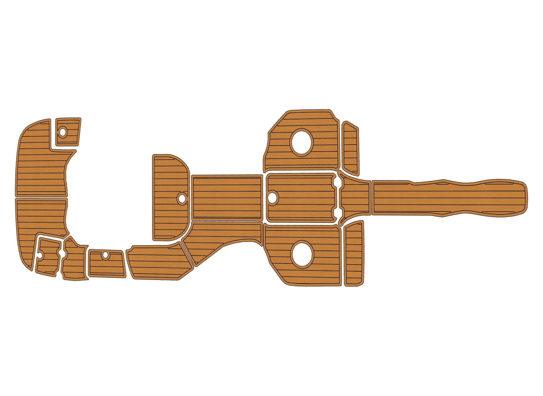 

Marine Faux Teak EVA Non-Slip Mat -2008-2010 Monterey 254 FS Self-Adhesive 1/4" (6mm) Boat Deck Pad for Cockpit & Deck