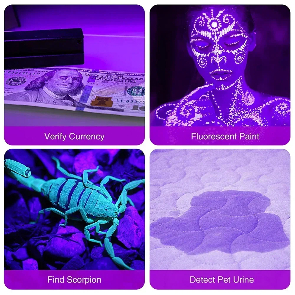 Portable LED Ultraviolet Torch IPX4 Waterproof 395nm 3W Mini UV Pen Light Banknote Pet Urine Stains Detector Pocket Torch Lamp