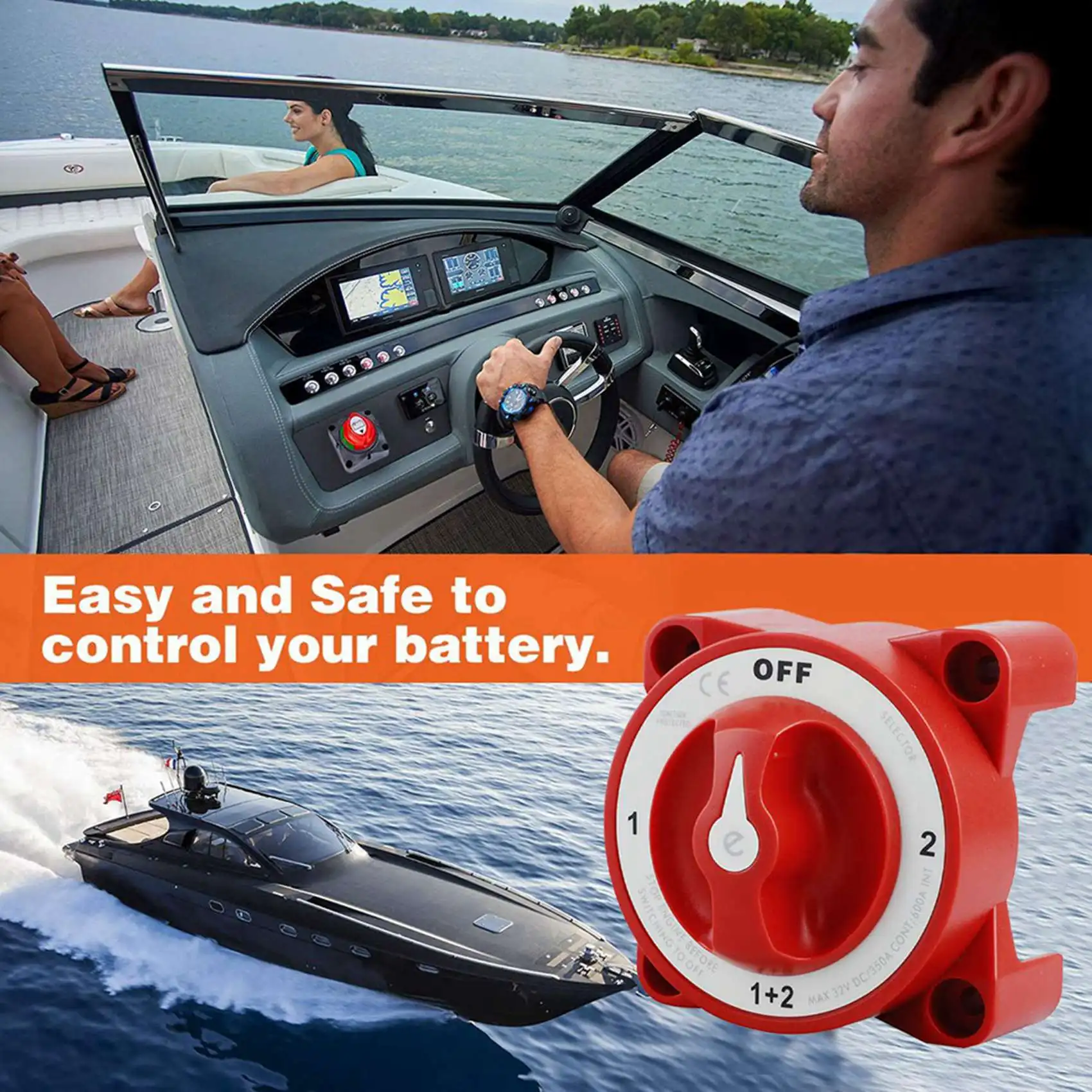 

2X DC 32 В 350A переключатель батареи 4-позиционный селектор морской лодки переключатель батареи отключение для морской лодки