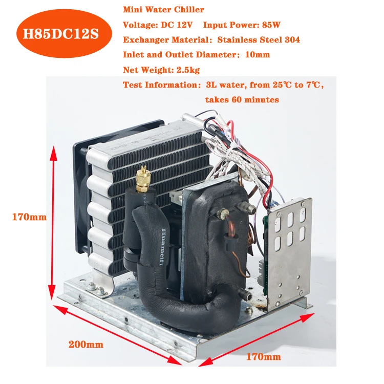 H19121 Mini-Wasserkühler, kleiner Kompressor, Wasserkühlungseinheiten mit Wassertank für medizinische Zwecke, DC 12 V, 24 V, 48 V