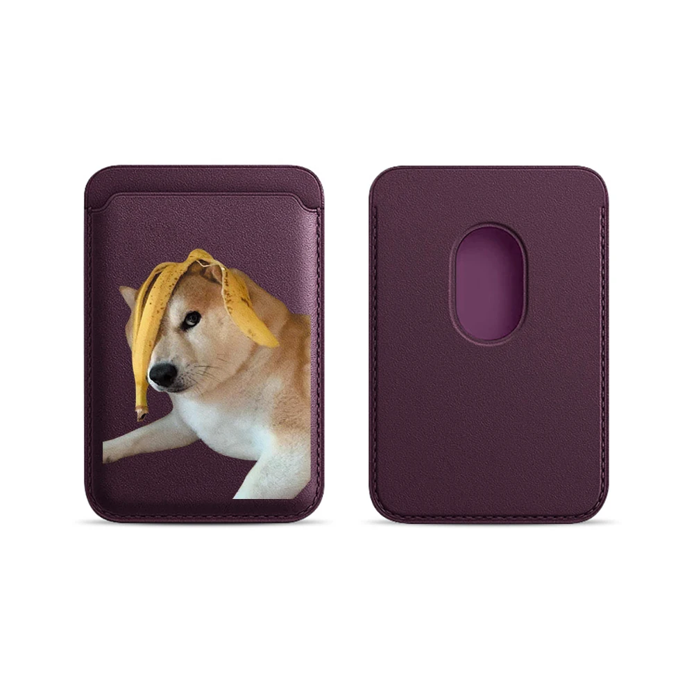 Niedliche Shiba Inu Leder-Kartenhülle für Magnetische Hüllen, Geeignet für alle iPhone Magsafe Karten-Handyhüllen – Detail 12