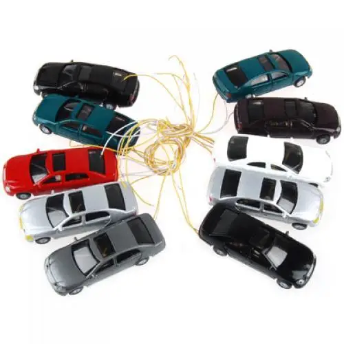 10x 1/100 HO Scale Miniature Car Model with Lights Buildings Scene Accessory