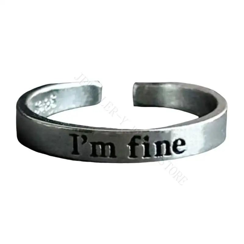 R7UF Elegant Inspirational Alloy Ring Hope and Strength Ring Youth Fashion Accessory