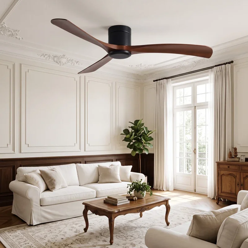 38/52/56 Inch Low Floor Ultra Thin DC Ceiling Fan No Light with Remote Control for Coffee Shop Home Hotel Office