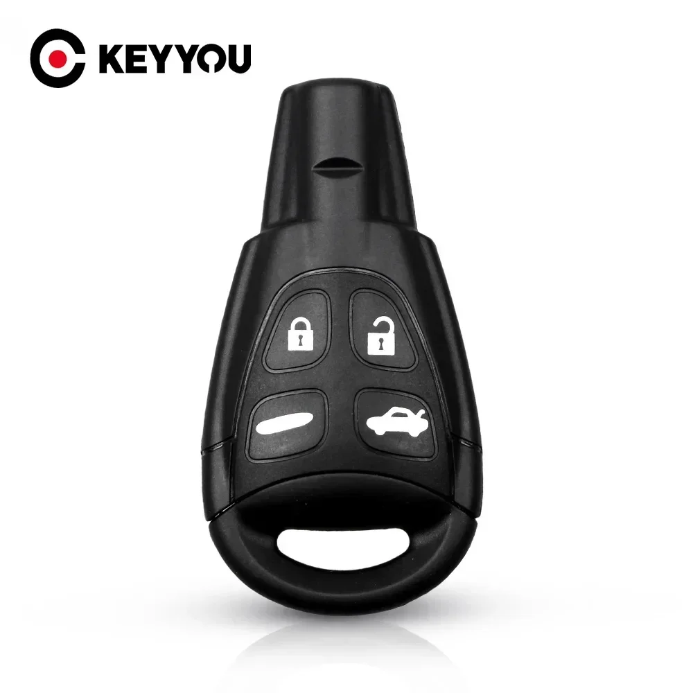 KEYYOU 10PCS NEW Replace For SAAB 93 95 9-3 9-5 Button Keyless Entry 4 Buttons Smart Remote Keys Shell Cover Car Styling Case