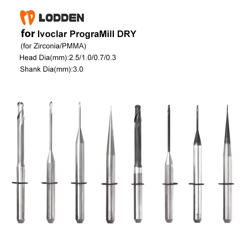 

Стоматологические лабораторные фрезерные боры для Ivoclar PrograMill DRY Zirconia PMMA D3, шлифовальные сверла Diamond DCG DLC NC L40 мм, стоматологические инструменты