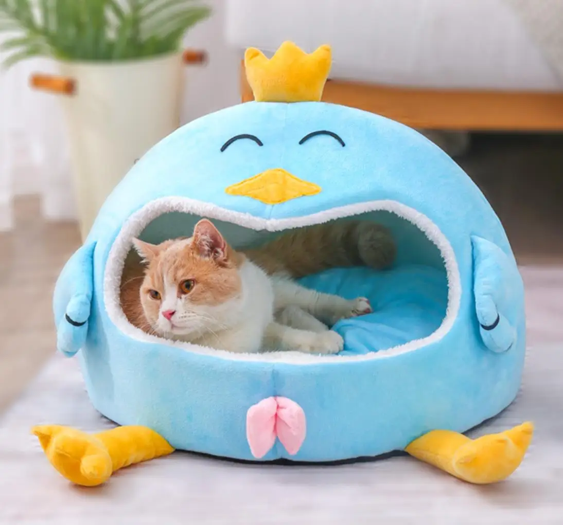 

Cartoon Winter Cozy Pet House Dogs Cats Soft Washable Nest Kennel Deep Sleeping Cave for Cat Dog Puppy Warm Tents Removable Bed