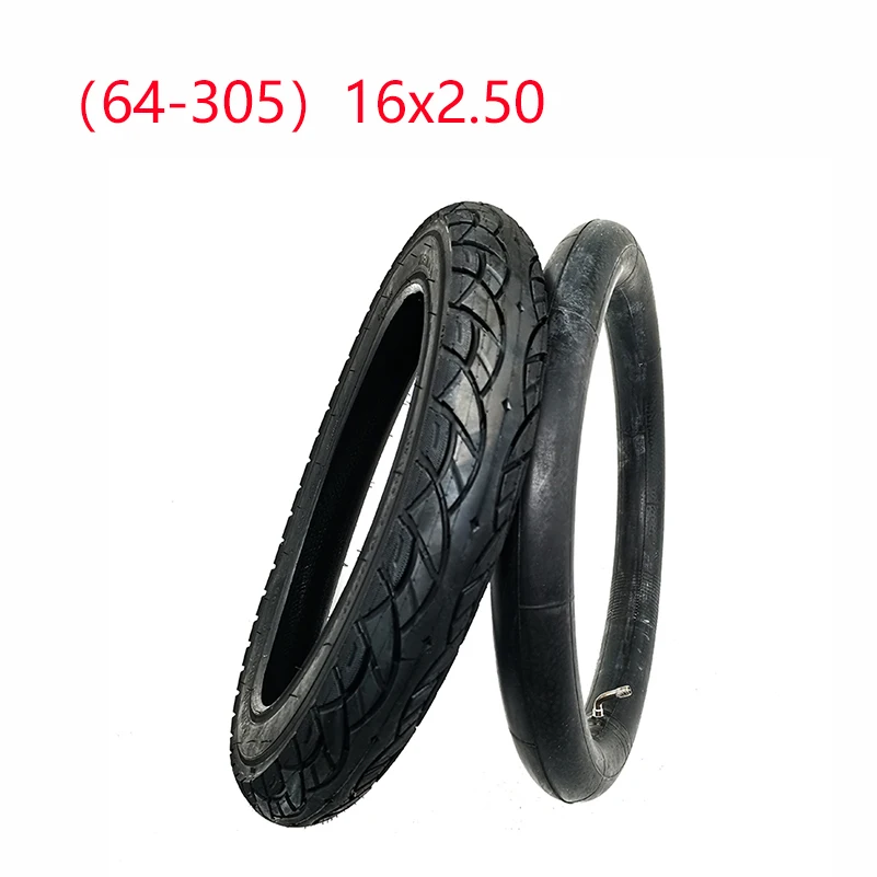 

16 Inch 16x2.50 64-305 Inner And Outer Tire 16*2.50 Tyre for Electric Bikes (e-bikes), Kids Bikes, Small BMX and Scooters