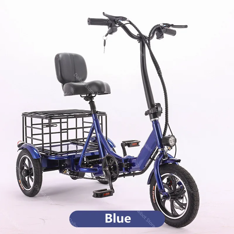 

48V 350W 12 Inch Foldable Electric Bicycle Folding 3 Wheel Electric Bike for Adults for Women Elderly E Bike