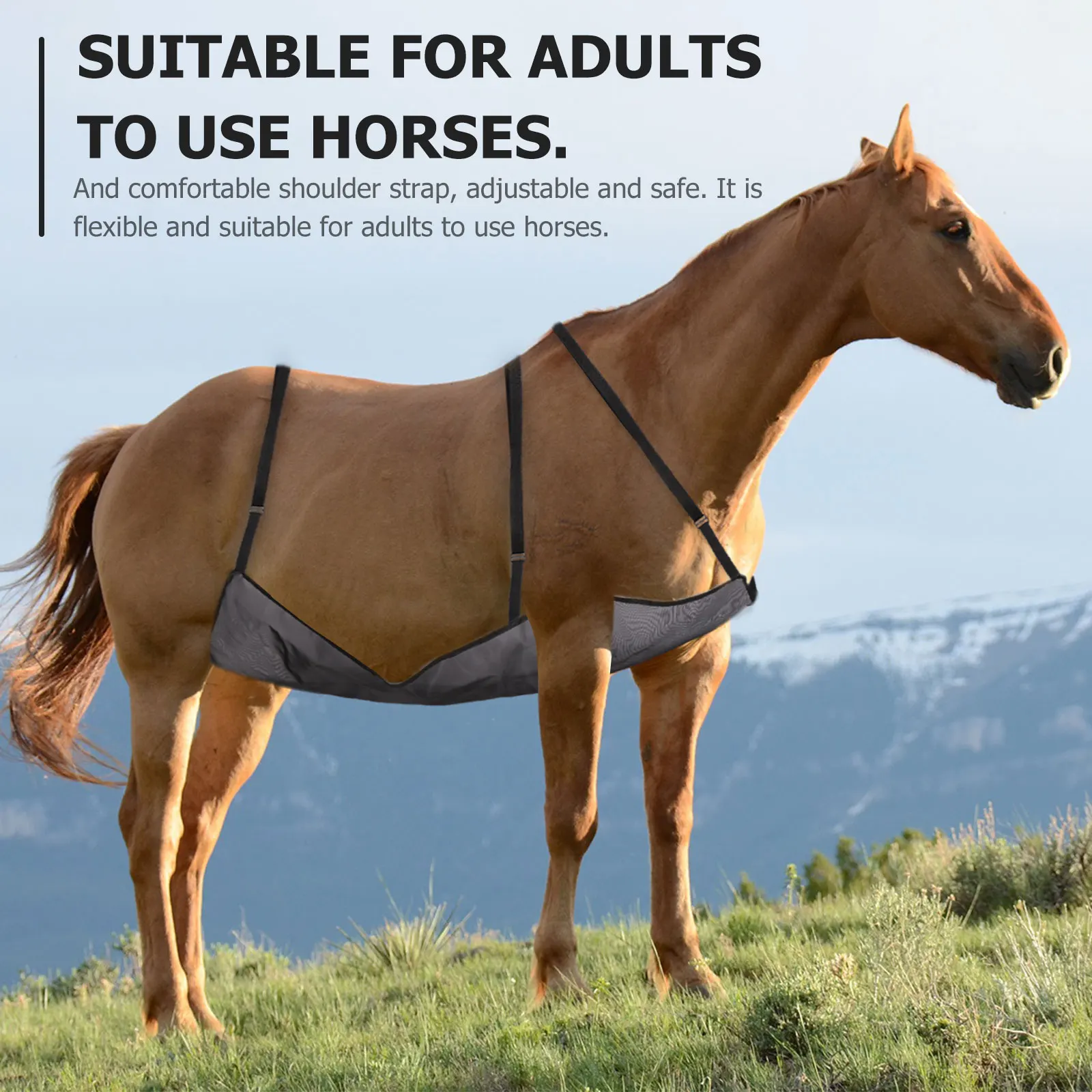 

Horse Belly Protective Cover Adjustable Mesh Fly Rug Breathable Uv Protection Abdomen Guard For Adult Horses Summer Horse Care
