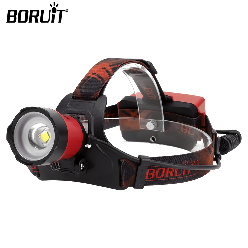 

BORUiT B13 LED Headlamp Zoom Light Outdoor USB Rechargeable Fishing Camping Portable Flashlight Headlight Hiking