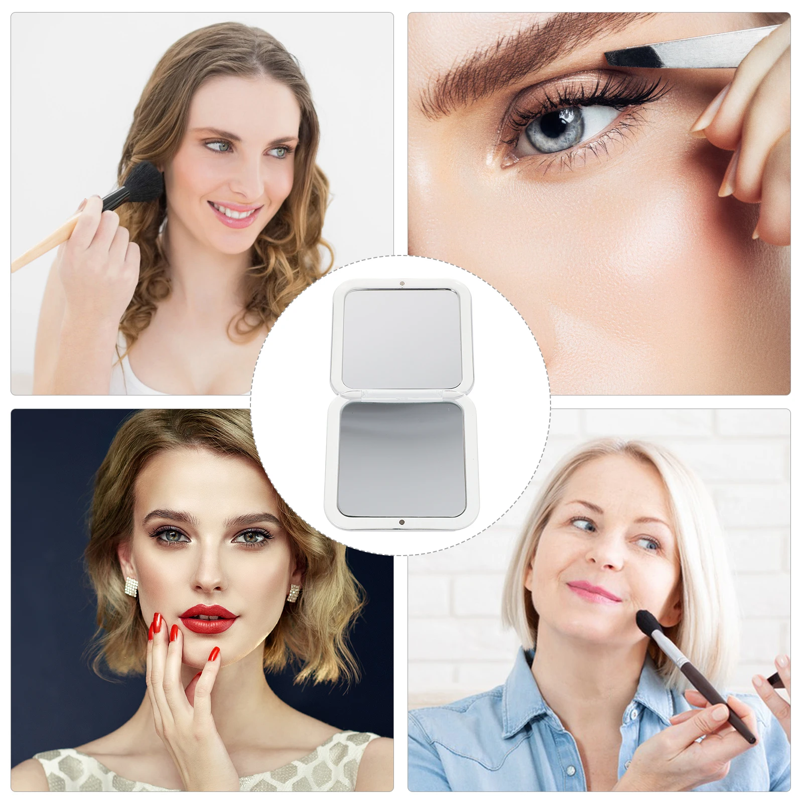 

Magnifying Makeup Double-Sided Compact Travel Folding Portable Pocket Handbag Purse Case Foldable Lightweight