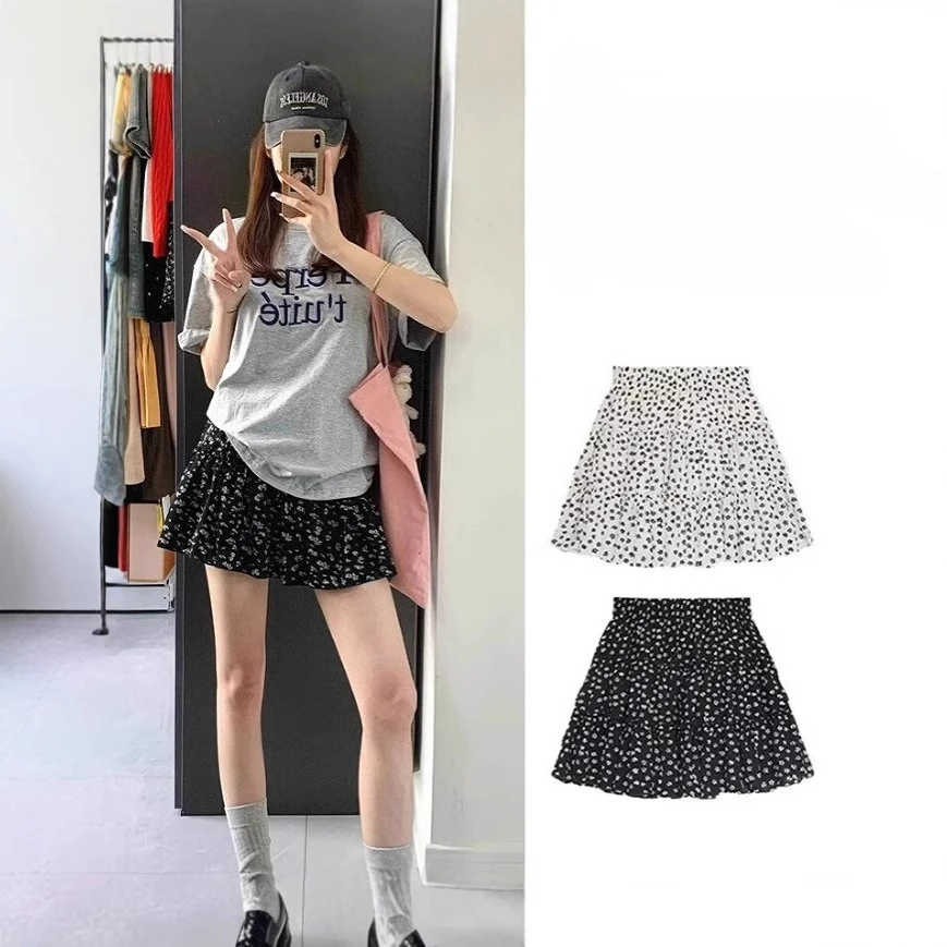 

New Floral Short Skirt for Women, Xia Sen Style High Waisted A-line Slimming Half Skirt, Ballet Style Floral Skirt