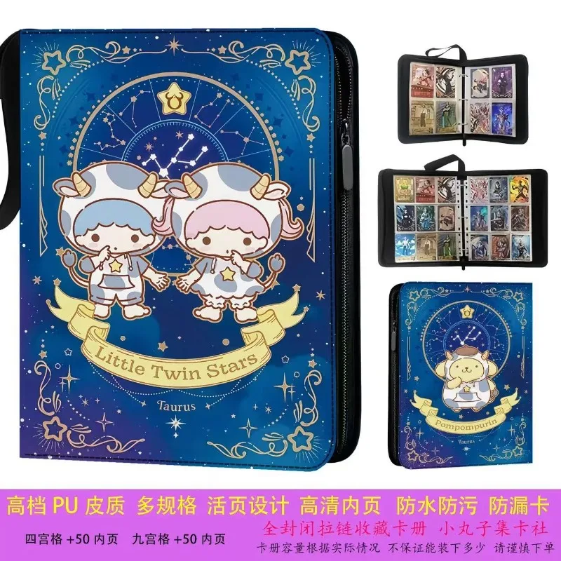 9 Pocket 900 Stuks Sanrio Kaart Album Boek Map 9 Kaartsleuven Hello Kitty Collecties Rits Dubbele Zak Rits kaart Bindmiddel Houder