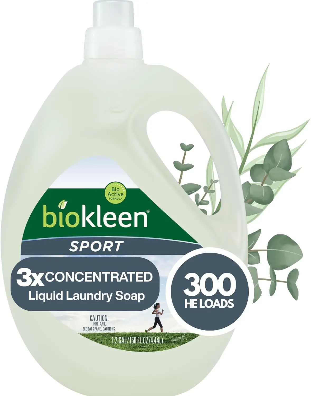 

Natural Sport Laundry Detergent, 300 Loads, Bio Active Formula, Odor & Stain Remover, Lavender Eucalyptus Scent