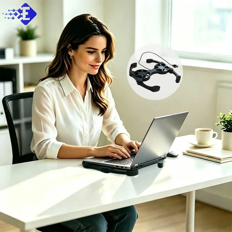 Portable Foldable Laptop Stand With Cooling Fans Adjustable Height Angle Notebook Holder Riser For 7-15 Inch Macbook