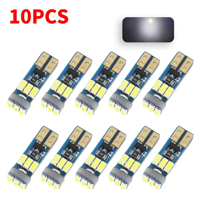 10Pcs New T5 W3W W1.2W 70 73 74 Super Bright LED Bulbs Car Warning Indicator Instrument Cluster Light Auto Dashboard Gauge Lamps