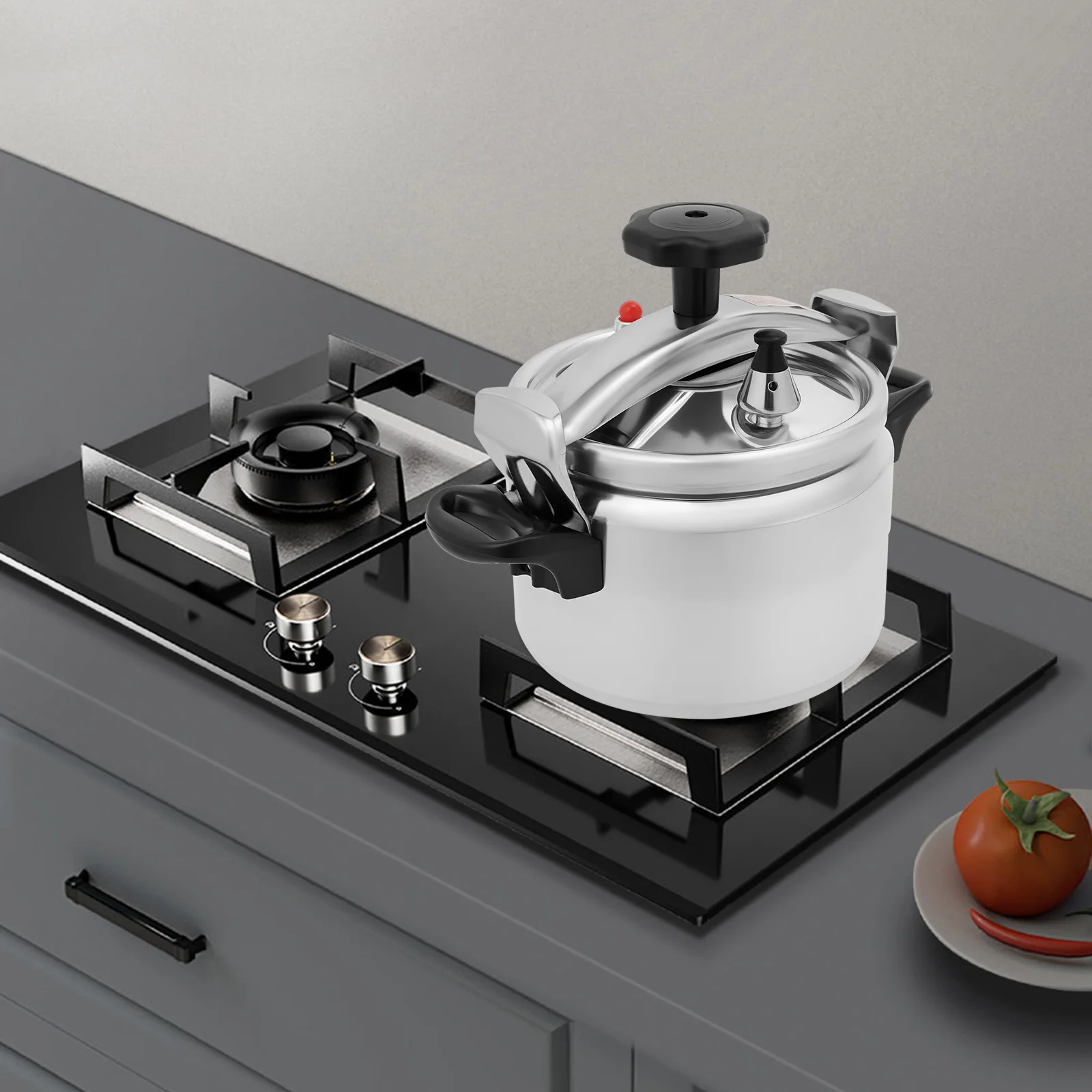 3L الفضة جولة سبائك الألومنيوم قدر الضغط، طنجرة ضغط صغيرة صغيرة منضدية 18*12.4 سنتيمتر للحفاظ على الفواكه والمربى