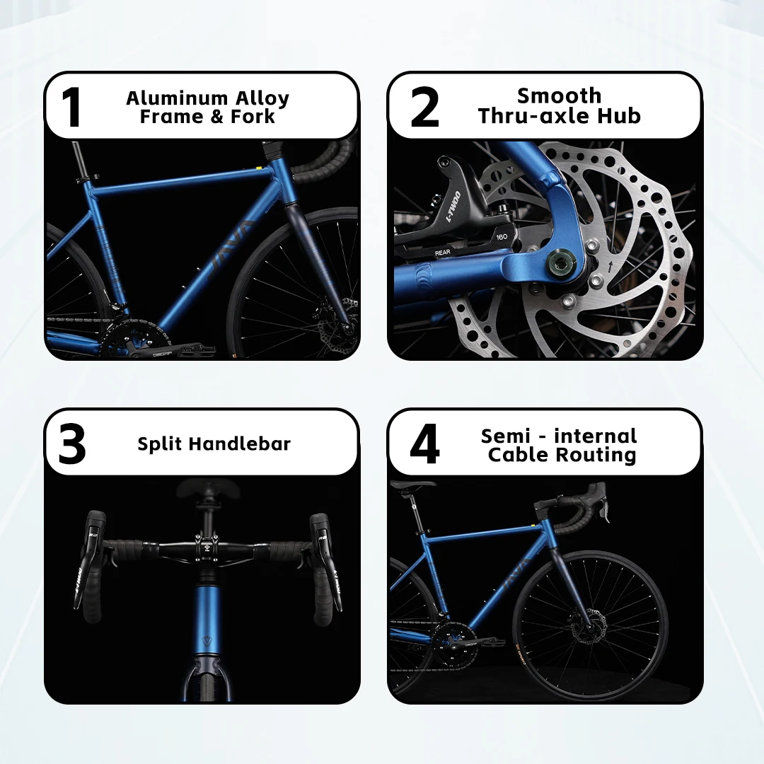 جافا رابيدا مصنع صيني نوعية جيدة سبائك الألومنيوم 14 سرعة دعم OEM مخصص مكبح قرصي الرجال دورة الطريق دراجة دراجة
