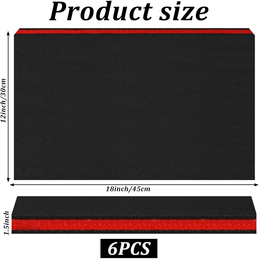 TFTP-6 Confezione di inserti in schiuma per cassetta degli attrezzi per custodie, 18 x 12 x 1,5 pollici Liner per cassetta degli attrezzi Fogli in schiuma di polietilene, organizer per cassetta degli attrezzi