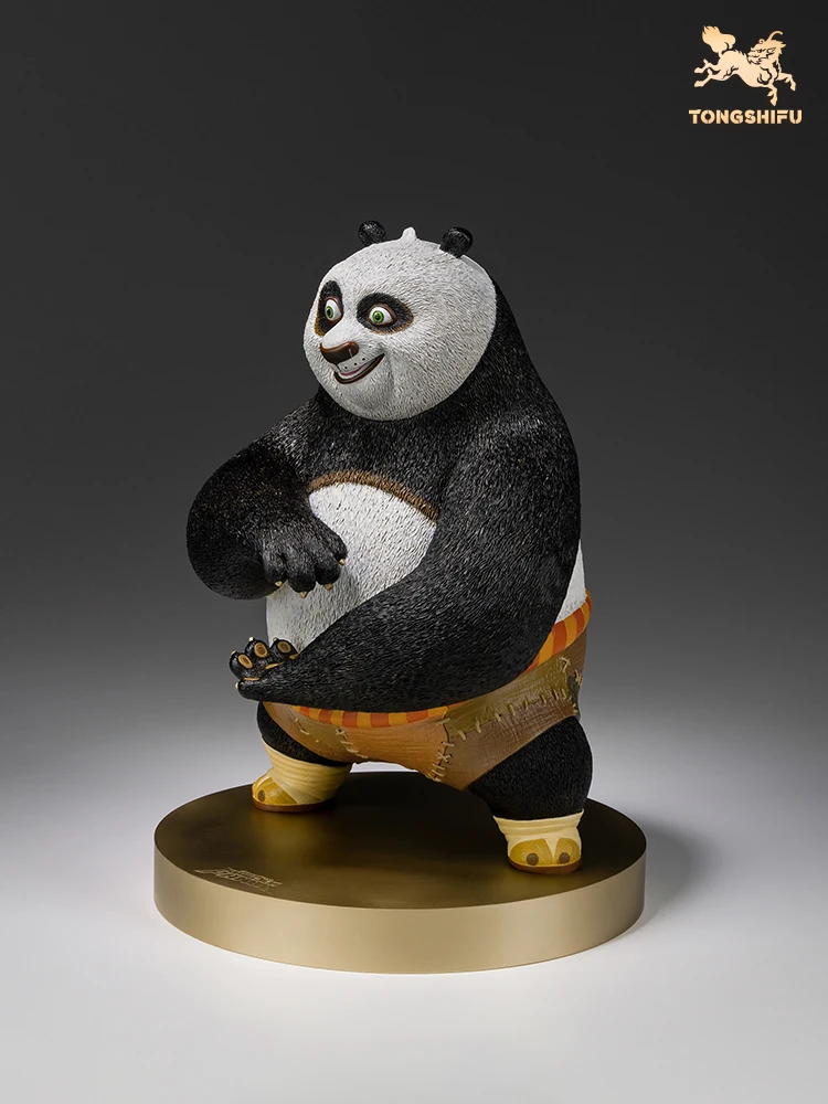 Copper Craft Chinese Cartoon Film Kung Fu Panda Animal Figurines A Bao Sculptures Ornament Desktop Decoration Art Collection