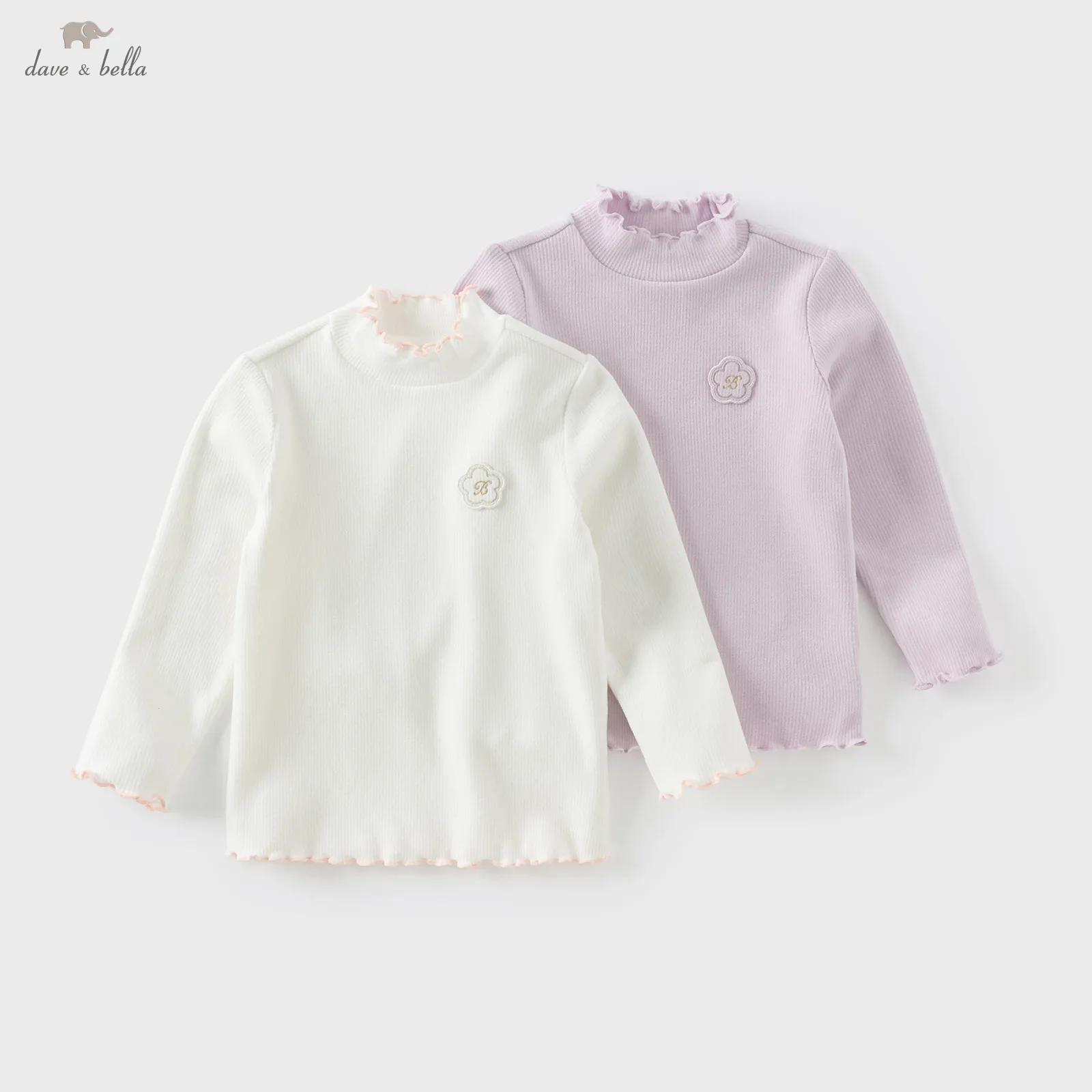 

Dave Bella Children T-shirts Girls Baby Autumn Winter Fashion Casual Half High Collar Long sleeves Girls Base Layers DB4243842