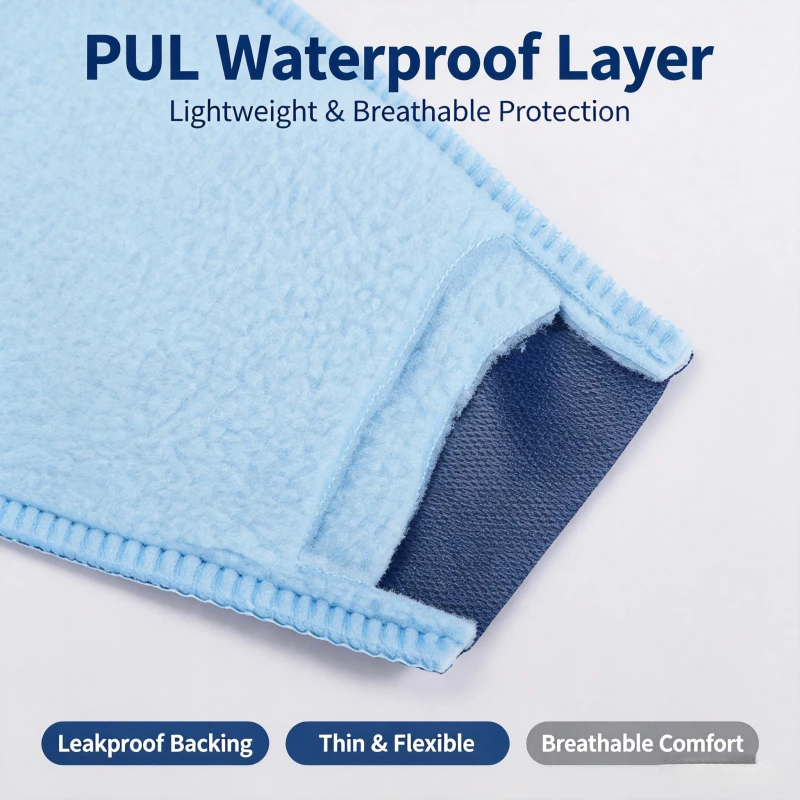 Fotografia 5: Conjunto de 8 Absorventes Menstruais Laváveis em Fleece para Adultos, Impermeáveis e Reutilizáveis, para Incontinência de Idosos e Período Menstrual