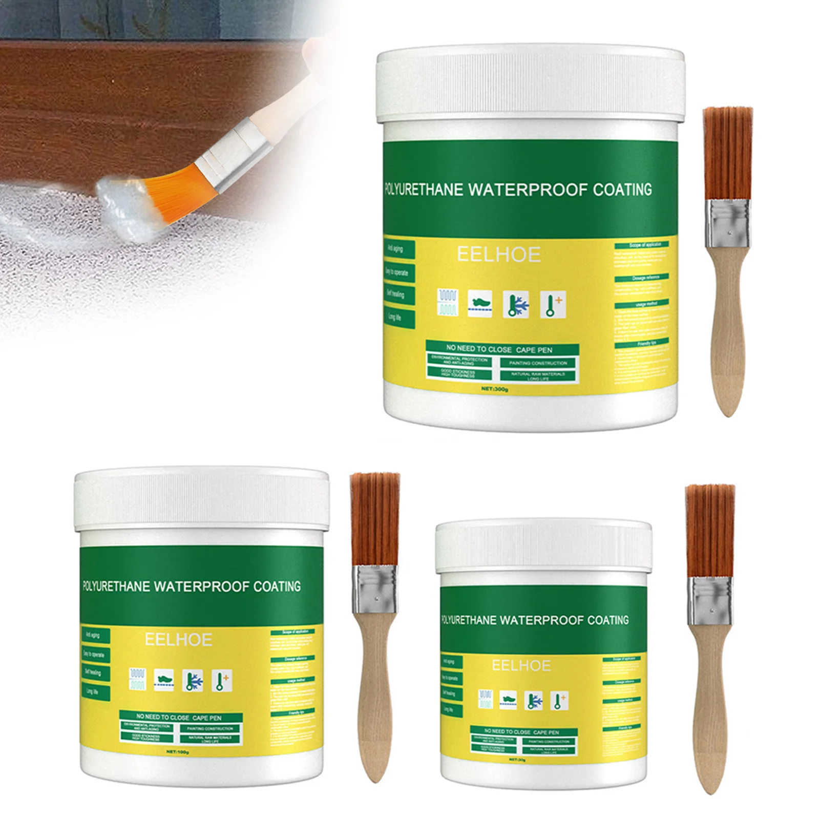 Waterproof Agent Invisible Coating Paste Sealant Glue 30/100/300g Leak-Free Glue Adhesive Strong Sealant Toilet Repair Tools