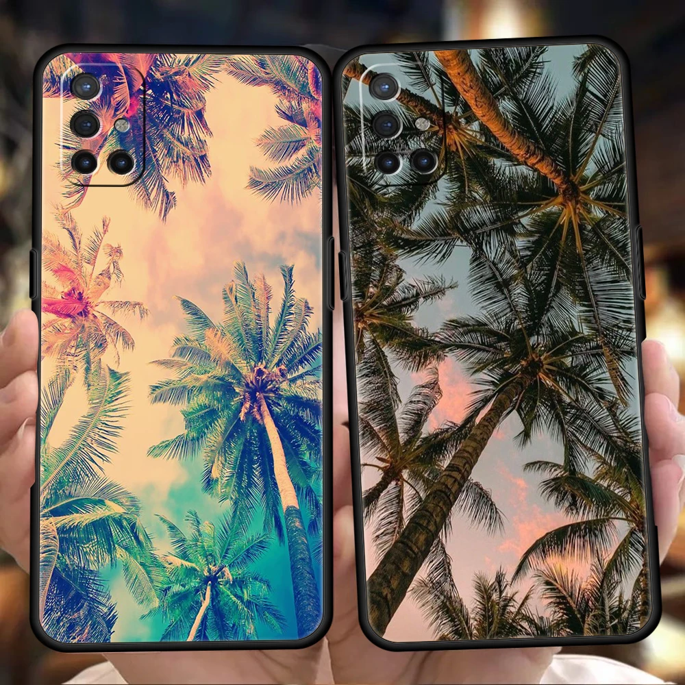 Coconut Palm Pattern Phone Case for Oneplus 11 10T Nord N100 N10 10 7 8 9 9R 7T 8T N200 CE 2 9RT Pro 5G Silicone Cover Shell Bag