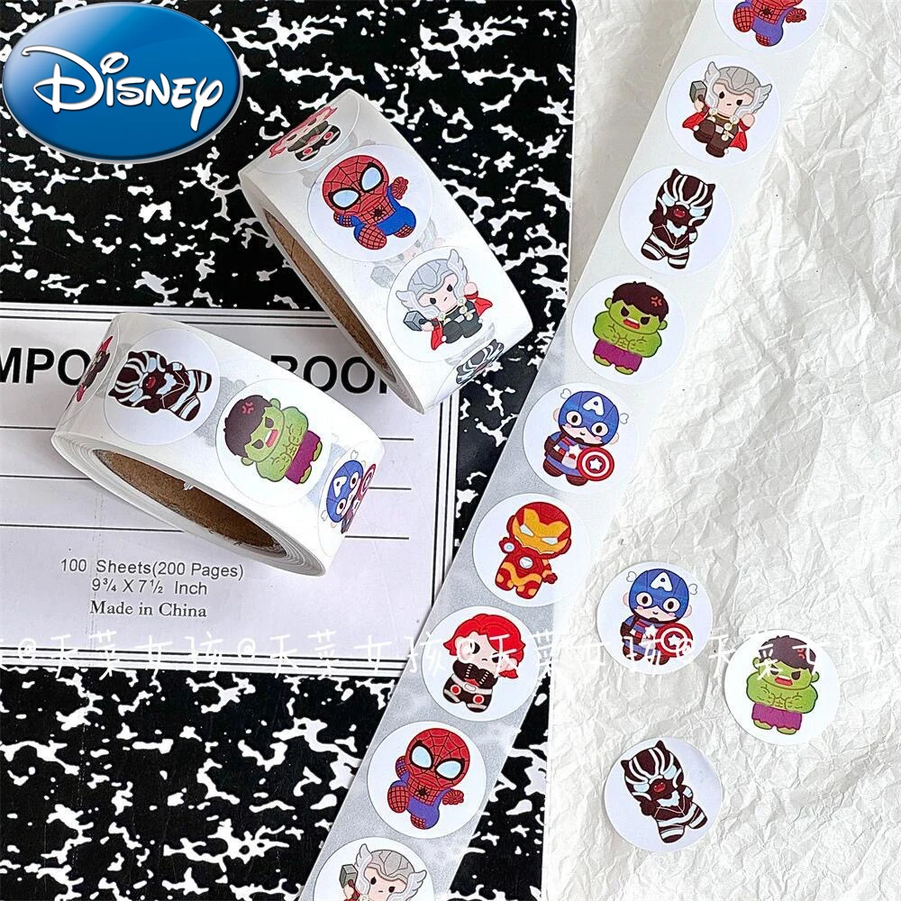 

500pcs/roll Cartoon Disney The Avengers Sealing Stickers Kids Reward Decals Gift DIY Diary Phone Guitar Anime Super Hero Sticker