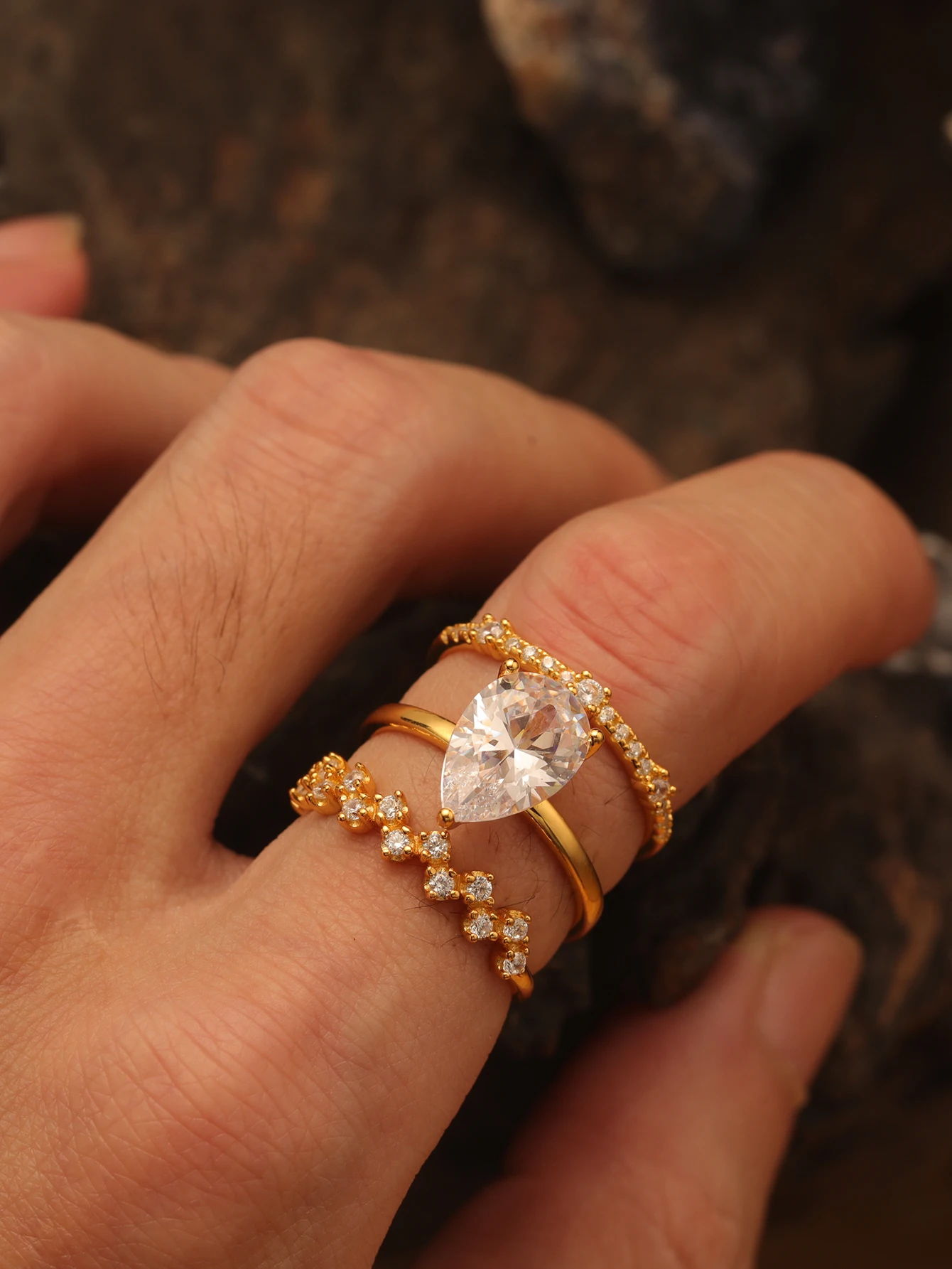 

2 шт. S925 стерлингового серебра капля воды 4CT набор колец с муассанитом ювелирные изделия подходят для подарка на день рождения подарок на годовщину