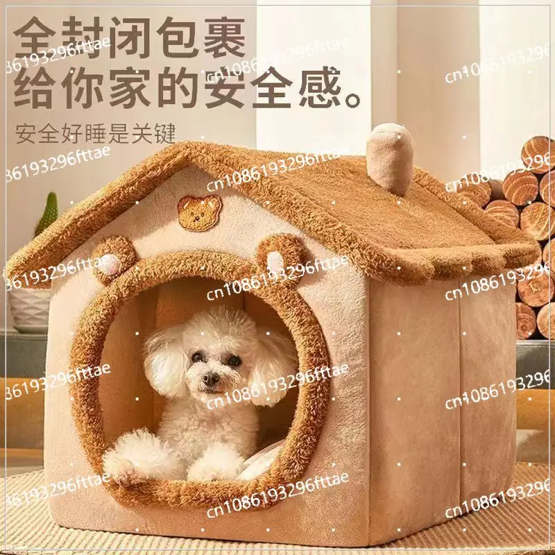 Cat's Nest,House Type, All-season Universal, Small Dog Teddy, Warm in Winter, Removable and Washable Dog House, Pet Bedding