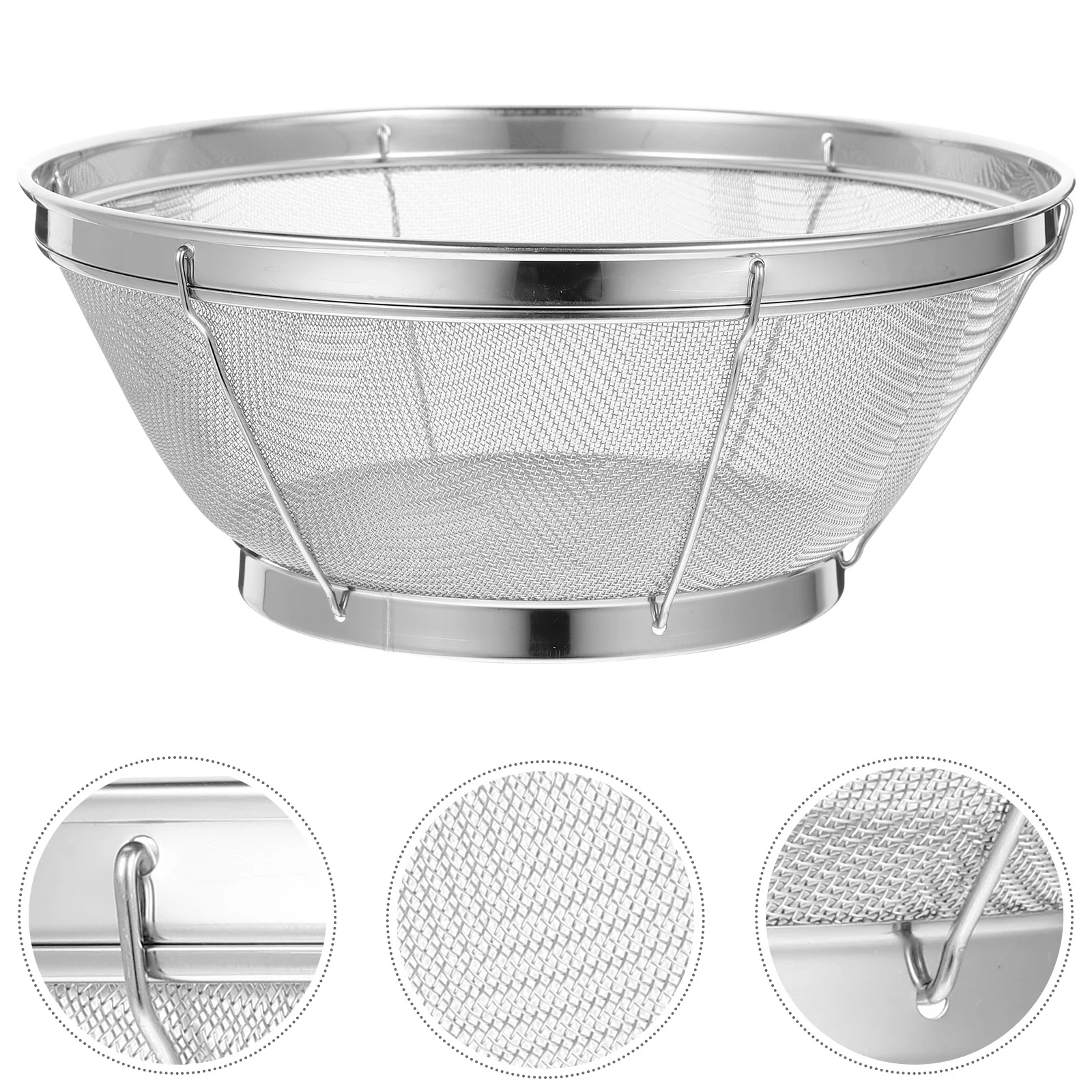 

Stainless Steel Rice Washing Sieve Strainer Basket Colander Drain Baskets Fine Mesh Large Draining Metal Kitchen Bowl Pasta