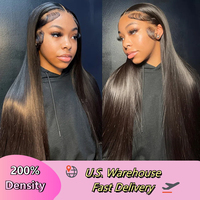 HD Transparent 13x6 Natural Black Lace Frontal Wig Human Hair 13x4 38 inch colored 200 Density Virgin Human Hair Wigs for Women