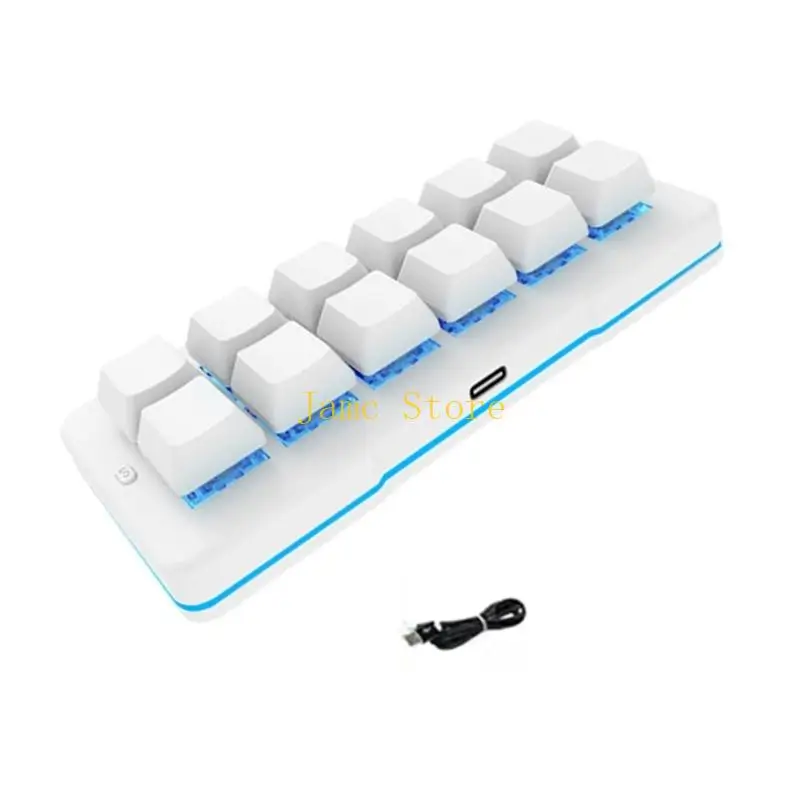 LX0B Ergonomic Mini Macros Keyboards 12Key Color Lighting USB Type C For Designers Gamers
