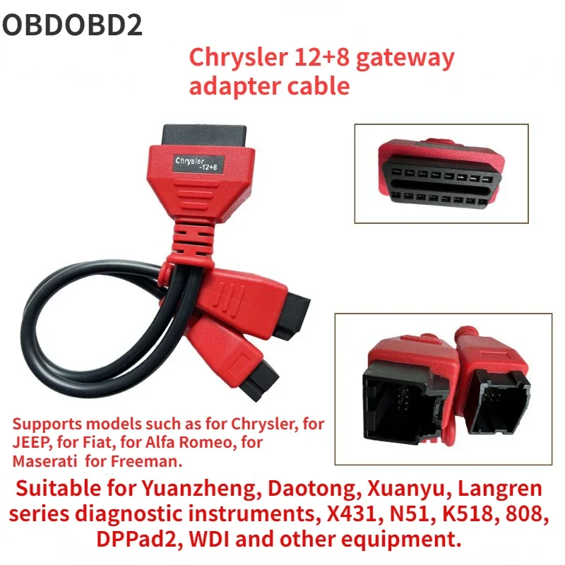 For Chrysler 12+8 Adapter Autel 16+32 Gateway Adapter for Nissan Sylphy Key No Password Required for Use with IM608 IM508