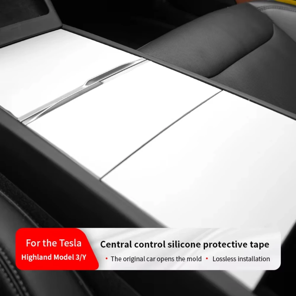 

For 2022-2024/Highland Tesla Model 3/Y Central Control Panel Silicone Pad Electrostatic Adsorption Sticker Console Protect Cover