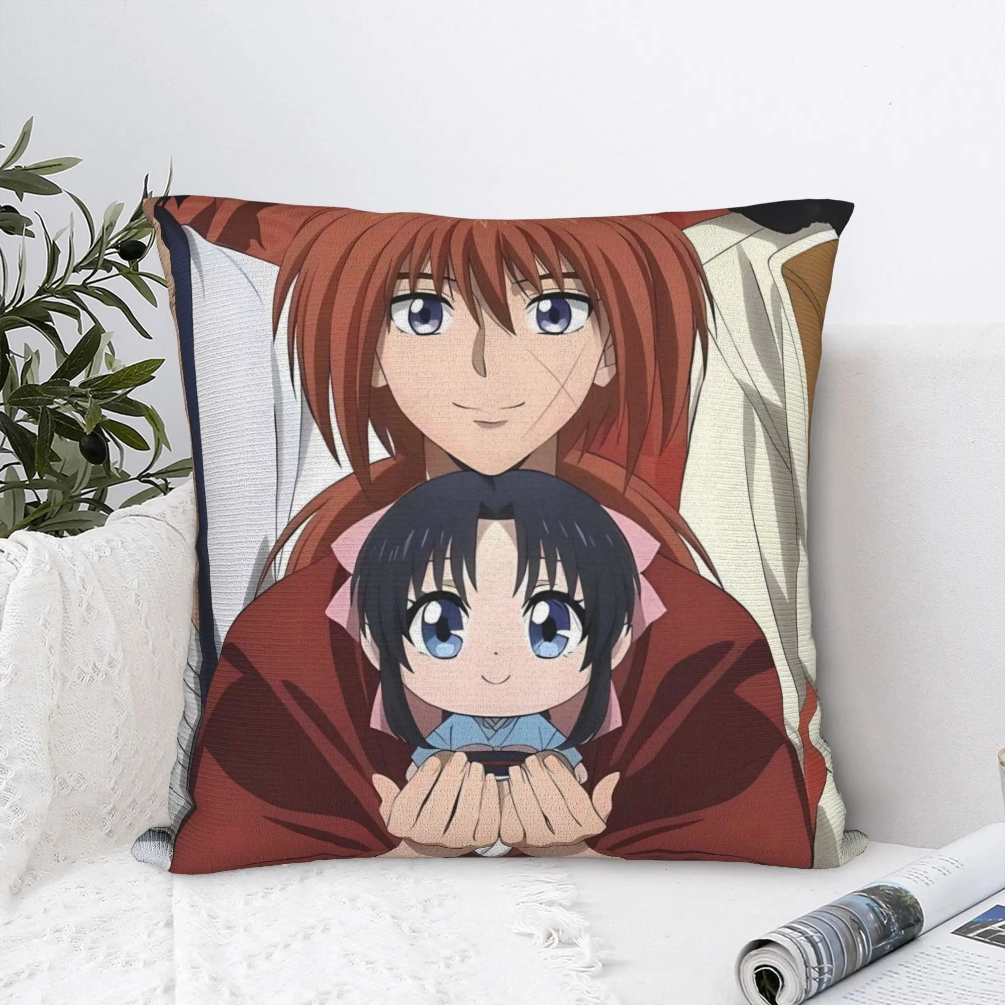 Anime Rurouni Kenshin Federe Moda Federa per divano Decorazioni per la casa Federa per cuscino personalizzata