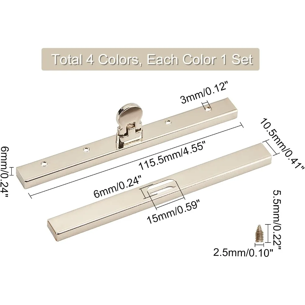 4 Stück 4 Farben 4,5 Zoll Geldbörse Rahmen gerade Kuss Verschluss Schloss Eisen Münz geldbörse Verschlüsse Tasche Verschluss Schloss Rahmen mit bequemen