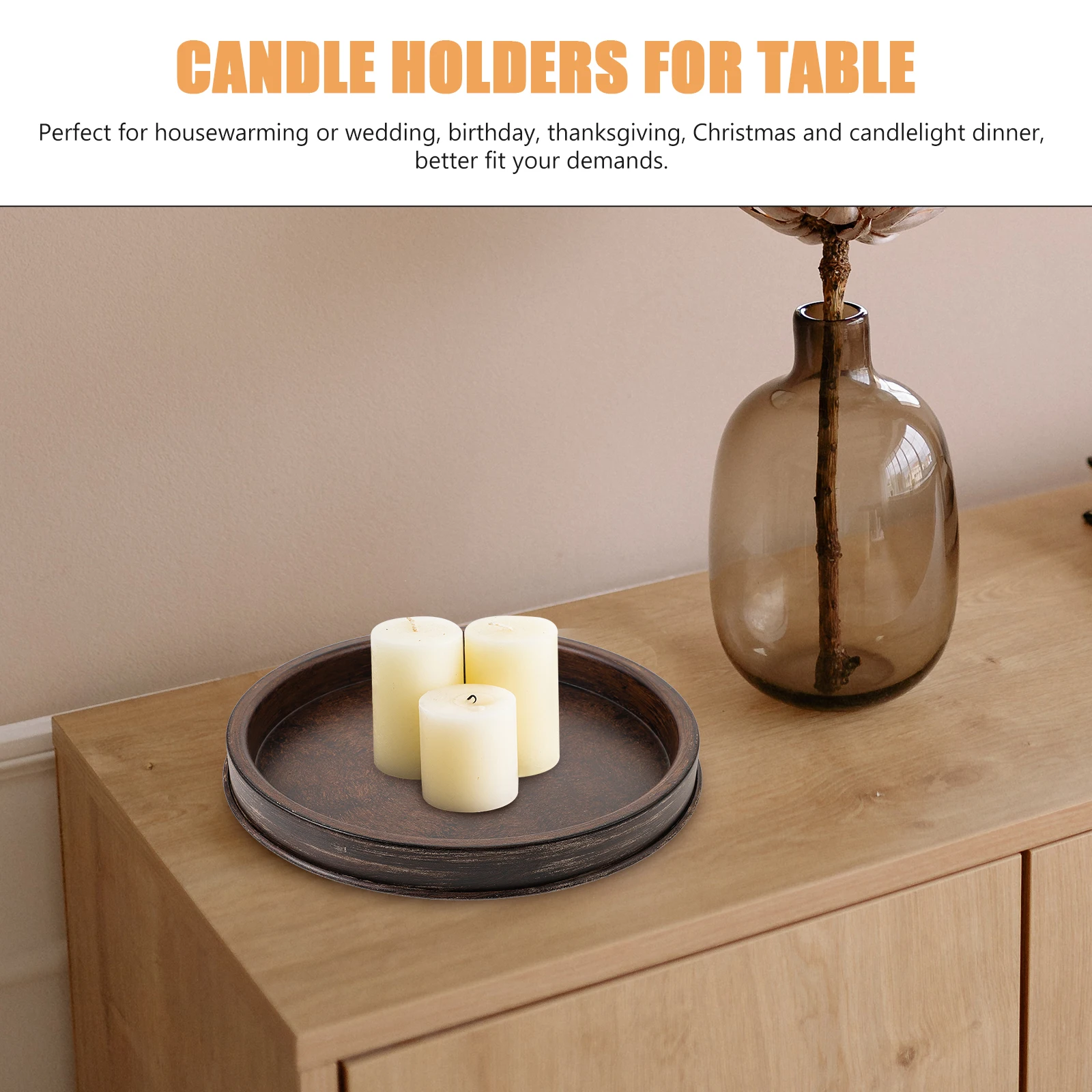 

1pc Wrought Iron Holder Tray Metal Plate Stable Base Portable Banquet Wedding Home Decoration Centerpiece for Jar Candles