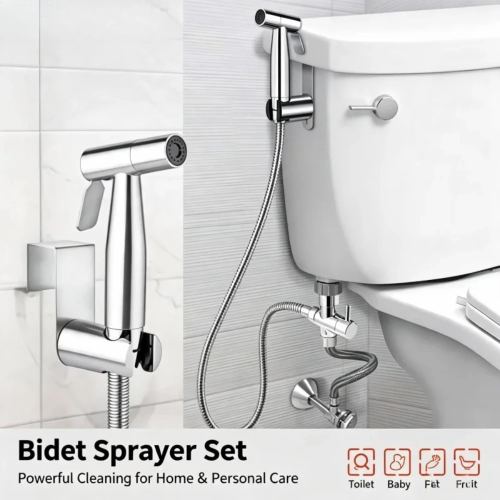 Bathroom Hand Bidet Spray Set Metal Washing Sprinkler Self-cleaning Spray Head for Toilet Hygiene