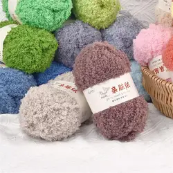 50g/Bundle Chenille Yarn Soft Thin Coral Velvet Towel Threads For Knitting Crochet Yarn Hand Knitting Crochet DIY Sweaters Dolls