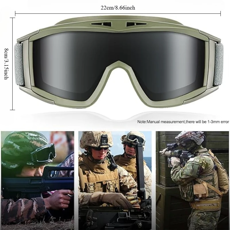 

Tactical Goggles Military Shooting Sunglasses Windproof Sand Control Wargame Glasses Army Shooting Airsoft Paintball Glasses