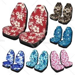 Red Hawaiian Floral Flowers Car Seat Cover Set of 2 Pcs High Stretchy Durable Auto Front Seat Cushion for Women Men Fit Vehicle